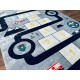 Miękki dywan dla dzieci Kids Gra w klasy i uliczki dla chłopca 120x180cm kolorowy