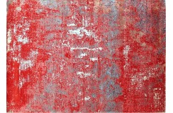 Unikatowy dywan jedwabny (jedwab z włókna bananowca) z Nepalu deseń vintage 170x240cm luksusowy czerwony