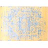 Unikatowy dywan jedwabny (jedwab z włókna bananowca) z Nepalu deseń vintage 170x240cm luksusowy żółty/niebieski