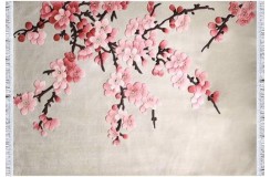 Piękny dywan Aubusson ręcznie tkany z Chin, kwiaty kwitnącej wiśni 140x200cm 100% wełna rzeźbiony kwiatowy beżowy