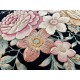 Piękny dywan Aubusson ręcznie tkany z Chin 160x230cm 100% wełna przycinany rzeźbiony czarny z kolorowymi kwiatami piwonii