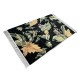 Piękny dywan Aubusson ręcznie tkany z Chin 120x180cm 100% wełna przycinany rzeźbiony czarny z kwiatami polnymi - ostropest