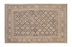 Beż brąz dywan kilim art deco 200x300cm z Afganistanu Chobi Old Style 100% wełna dwustronny vintage nomadyczny