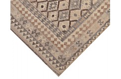 Etniczny kilim szary z Afganistanu dzieło Chobi nomadyczny 200x300cm