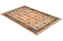 Etniczny kilim szary z Afganistanu dzieło Chobi nomadyczny 200x300cm