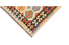 Etniczny kilim szary z Afganistanu dzieło Chobi nomadyczny 200x300cm