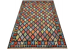 Etniczny kilim szary z Afganistanu dzieło Chobi nomadyczny 200x300cm