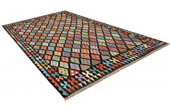 Etniczny kilim szary z Afganistanu dzieło Chobi nomadyczny 200x300cm