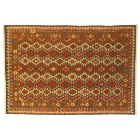 Kolorowy dywan kilim Maimana 200x300cm z Afganistanu 100% wełna dwustronny rustykalny