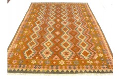 Etniczny kilim szary z Afganistanu dzieło Chobi nomadyczny 200x300cm