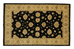 Czarny Dywan Afghan Chobi Ziegler 100% wełna kamienowana ręcznie tkany 150x200