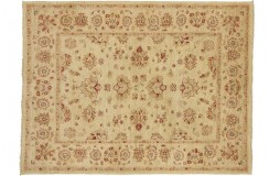 Beżowy dywan Afghan Chobi Ziegler 100% wełna kamienowana 154x204