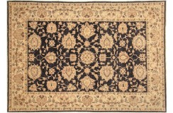 Czarno złoty dywan Afghan Chobi Ziegler 100% wełna kamienowana 163x236