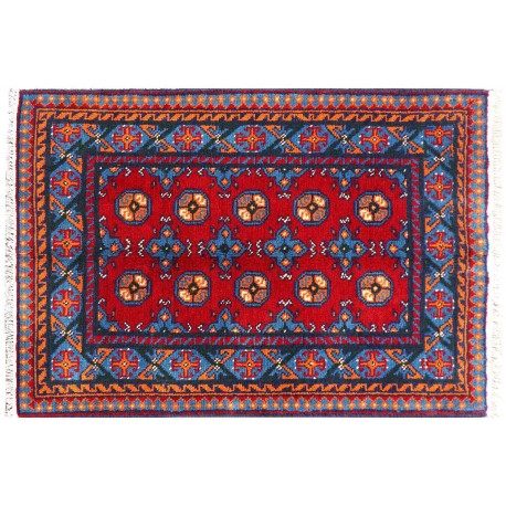 Multikolorowy Afgan Buchara Akcza oryginalny 100% wełniany dywan z Afganistanu 80x120