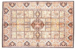 Dywan Kaszmir (Kaschmir) z naturalnego jedwabiu klasyczny ok 125x1900cm Indie ręcznie tkany klasyczny w kwatery