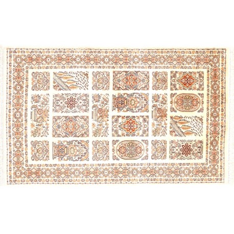 Dywan Kaszmir (Kaschmir) z naturalnego jedwabiu klasyczny ok 90x160cm Indie ręcznie tkany klasyczny w kwatery