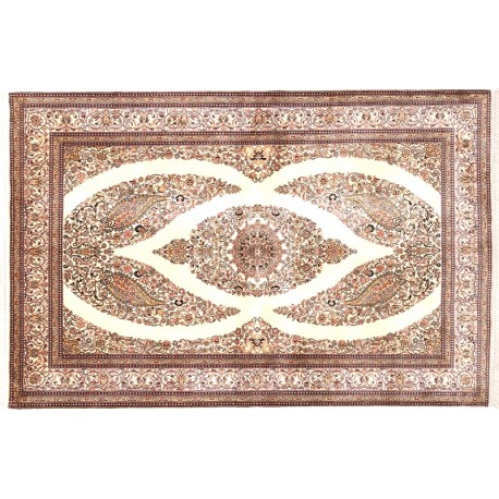 Dywan Kaszmir (Kaschmir) z naturalnego jedwabiu klasyczny ok 120x180cm Indie ręcznie tkany
