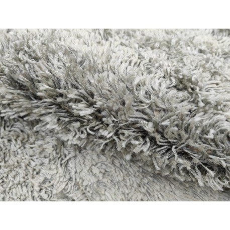 Gruby ciepły dywan shaggy 100% poliester 170x240cm srebrny Indie