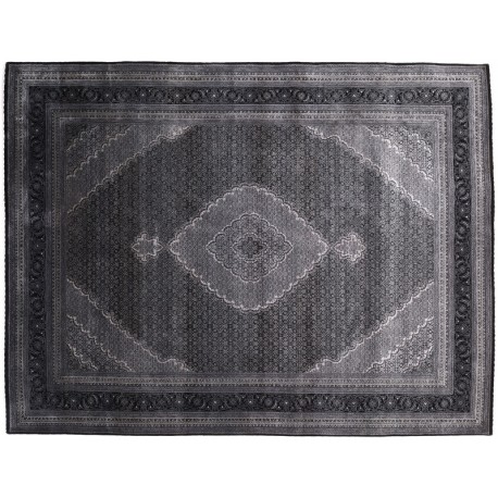 Ręcznie tkany dywan Tebriz Mahi wełna i jedwab 250x350cm Indie piękny perski wzór klasyczny czarny