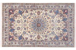 Ręcznie tkany okrągły dywan Nain 9la z Iranu 100% wełna 125x210cm beżowy perski oryginał
