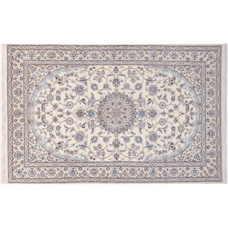 Ręcznie tkany okrągły dywan Nain 9la z Iranu 100% wełna 170x270cm beżowy perski oryginał