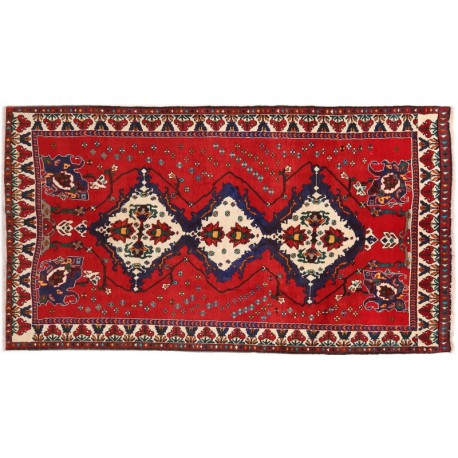 Czerwony dywan ręcznie tkany Baktjar z Iranu - perskie dzieło sztuki ok 160x290cm kwiatowy 100% wełna