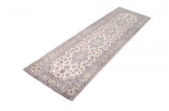 Beżowy oryginalny dywan Kashan (Keszan) z Iranu wełna 90x310cm perski