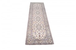 Beżowy oryginalny dywan Kashan (Keszan) z Iranu wełna 90x310cm perski