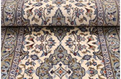 Beżowy oryginalny dywan Kashan (Keszan) z Iranu wełna 90x310cm perski