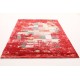 Wełna + jedwab dywan Gabbeh Loribaft patchwork vintage czerwony ok200x300cm Indie