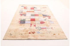 Wełna + jedwab gruby dywan loribaft z indii czerwony 170x250cm