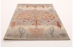 Wełna + jedwab gruby dywan loribaft z indii beżowy 170x250cm