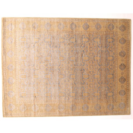 Ogromny dywan z Nepalu design abstrakcyjny vintage Contemprary wełna / jedwab 270x370cm luksusowy