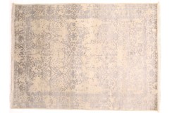 Beżowo - brązowy dywan z Nepalu design abstrakcyjny vintage Contemprary wełna / jedwab 170x240cm luksusowy