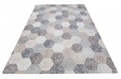 Stonowany designerski nowoczesny dywan wełniany ok 160x230cm Indie 2cm gruby geometryczny
