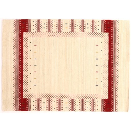 100% wełniany dywan Gabbeh Loribaft czerwony 250x350cm Indie
