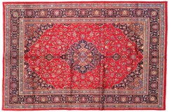 Oryginalny ręcznie tkany perski dywan Meszhed Iran 250x370cm 100% wełna czerwony