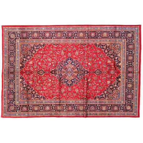 Oryginalny ręcznie tkany perski dywan Meszhed Iran 250x370cm 100% wełna czerwony