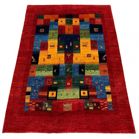 Dywan ręcznie tkany perski Gabbeh Nomad Life Iran wzór patchwork 100% wełna gruby 170x240cm tkany przez Nomadów
