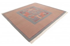 Rzeźbiony elegancki dywan ręcznie tkany 250x250cm nepal fein kwadrat