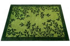 100% wełna gruby dywan z Indii 160x230cm zielony prostokąt