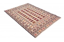 Etniczny kilim szary z Afganistanu dzieło Sumak nomadyczny 150x200cm