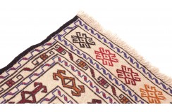 Etniczny kilim szary z Afganistanu dzieło Sumak nomadyczny 150x200cm