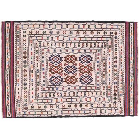 Kolorowy dywan kilim Gol Bardżasta 120x180cm z Afganistanu 100% wełna dwustronny soumak