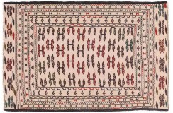 Kolorowy dywan kilim Gol Bardżasta 130x200cm z Afganistanu 100% wełna dwustronny soumak