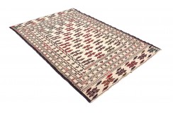 Etniczny kilim szary z Afganistanu dzieło Sumak nomadyczny 130x200cm