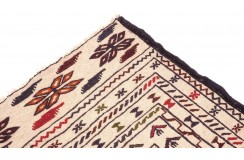 Etniczny kilim szary z Afganistanu dzieło Sumak nomadyczny 130x200cm