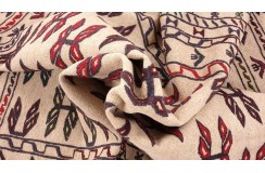 Etniczny kilim szary z Afganistanu dzieło Sumak nomadyczny 130x200cm