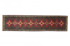 Gęsto tkany kwiatowy piękny dywan Senneh z Iranu 95x400cm 100% wełna oryginalny perski tradycyjny chodnik