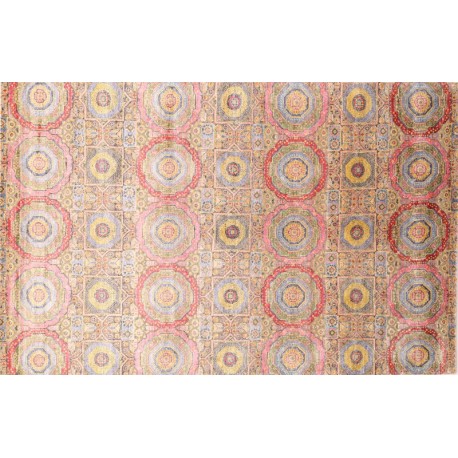 Ekskluzywny dywan wełna + jedwab z Nepalu wzór Art Deco 200x300cm luksusowy